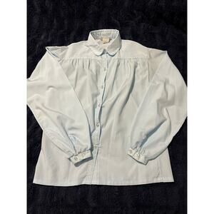 Vintage Pantree Baby Blue Blouse Women’s Small 100% Polyester